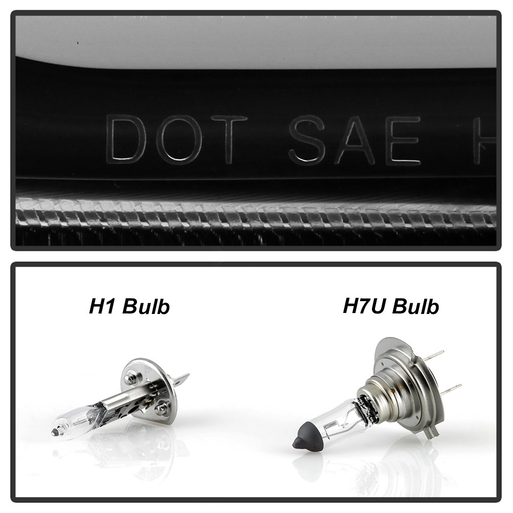 Projector Headlights - Version 2 - LED White Light Bar Parking Light - Black