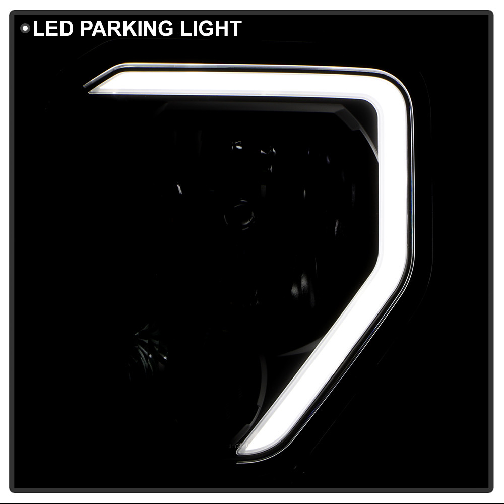 Crystal Headlight Set w/ Light Bar - Black