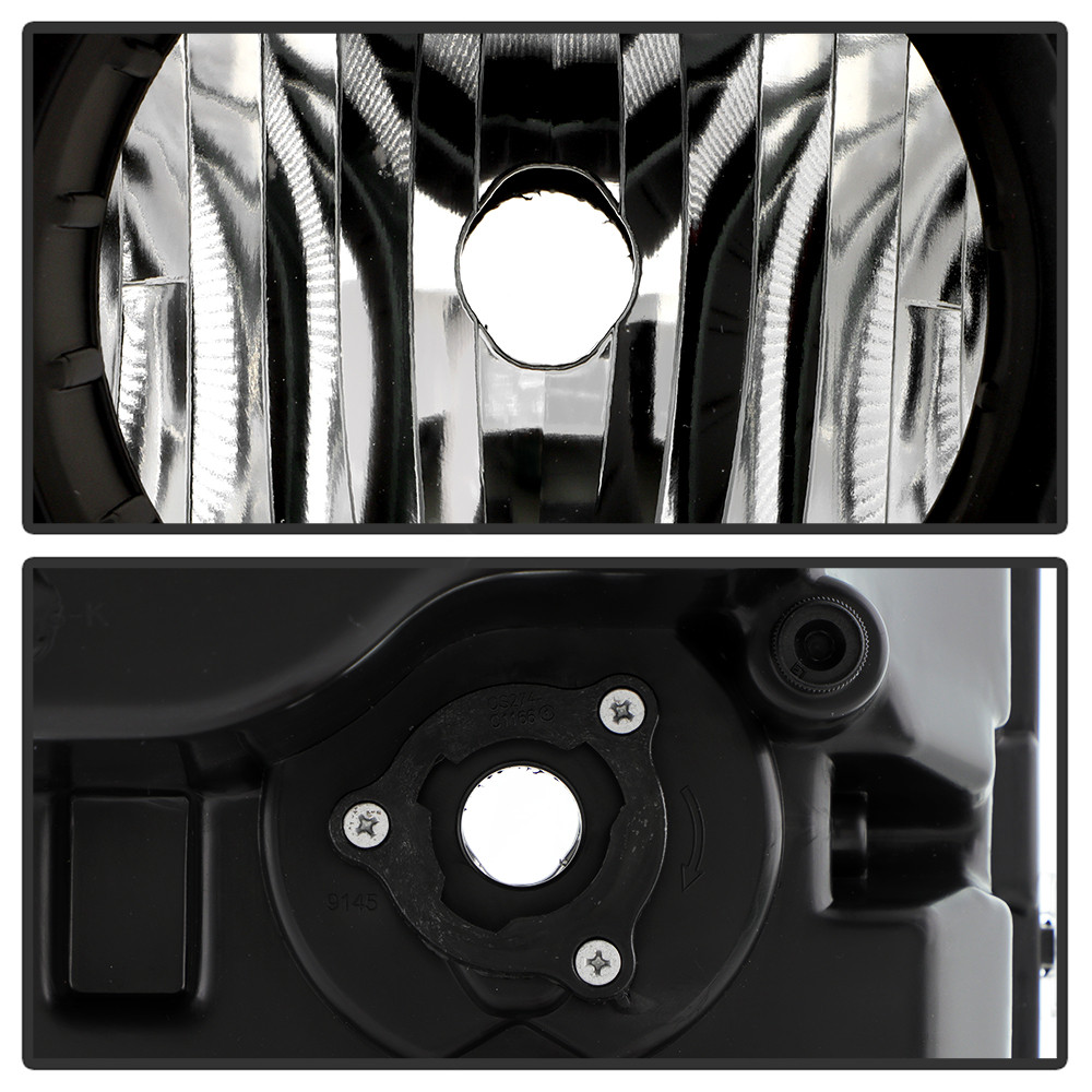 Crystal Headlight Set w/ Light Bar - Black