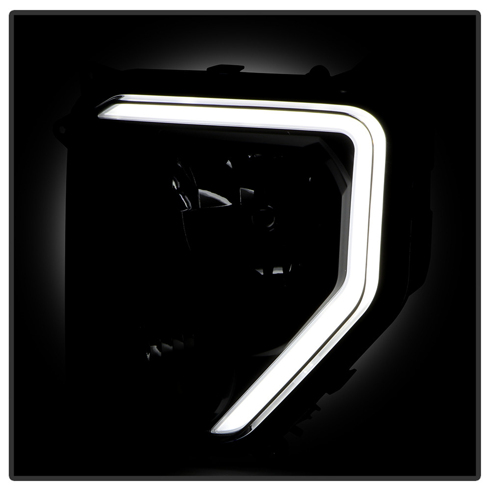 Crystal Headlight Set w/ Light Bar - Black