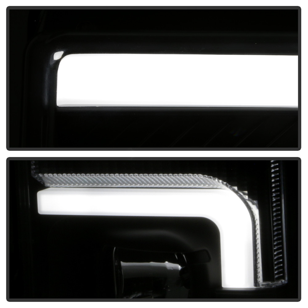Projector Headlights - White Light Bar Parking Light - Black