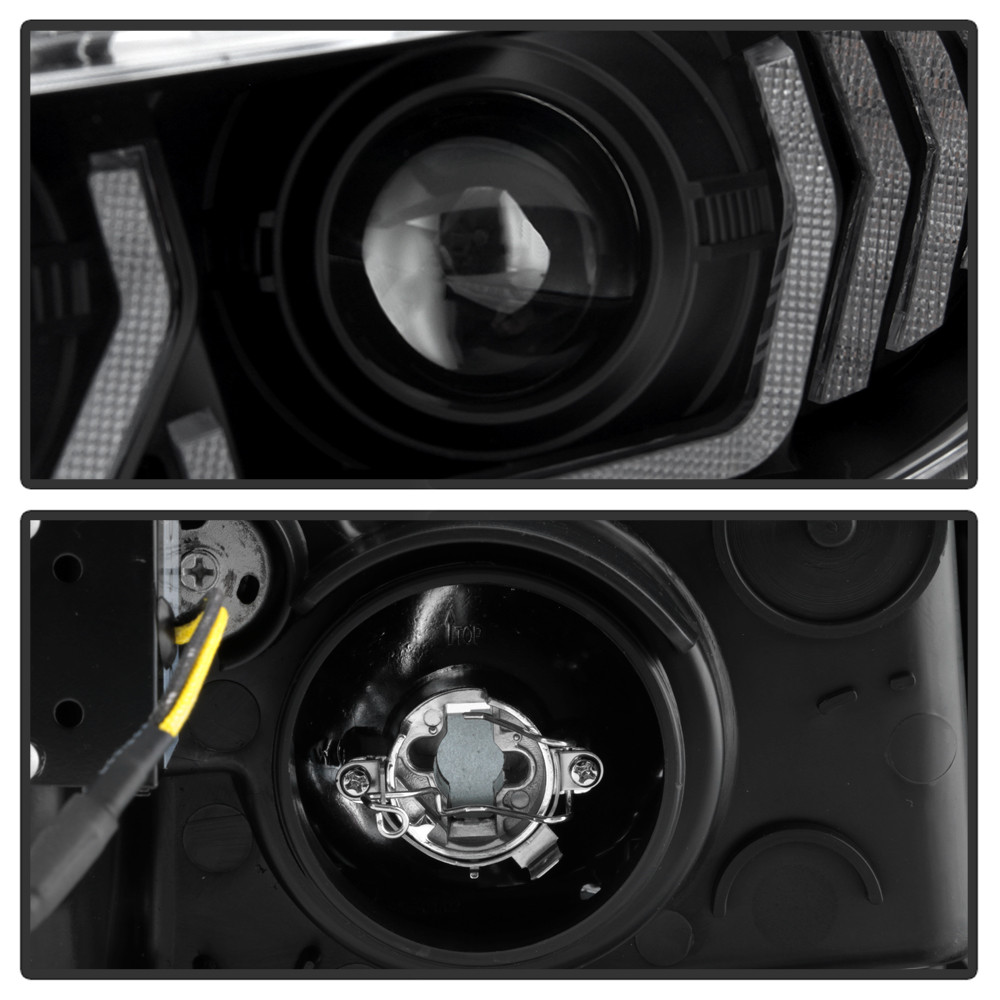 Projector Headlights - DRL U-Shape - Black