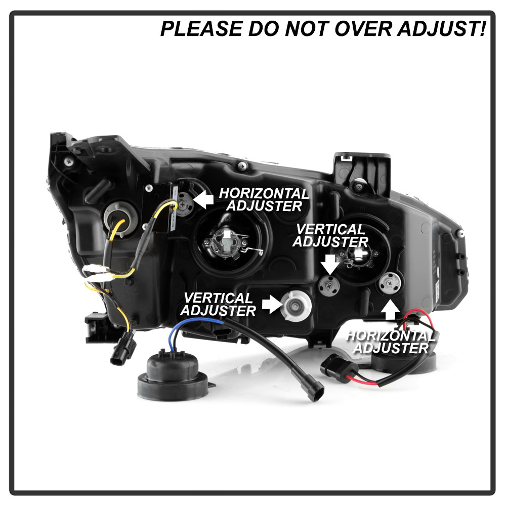 Projector Headlights - DRL U-Shape - Black