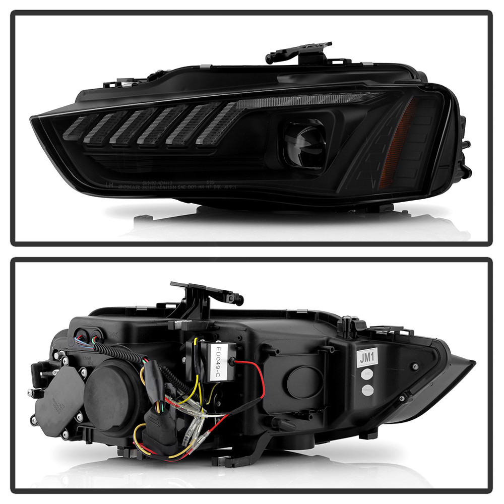 Projector Headlights - Switch Back Sequential LED Turn Signal - Black