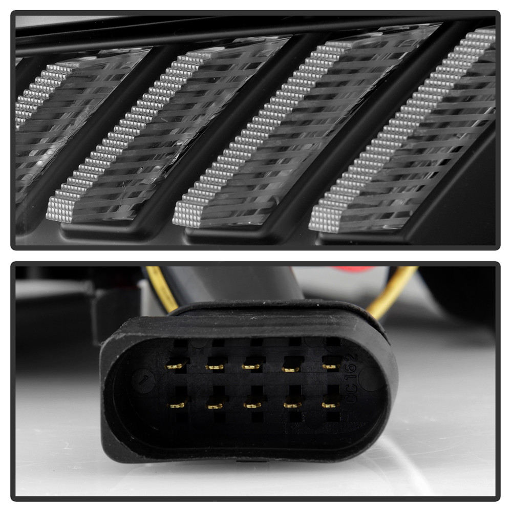 Projector Headlights - Switch Back Sequential LED Turn Signal - Black