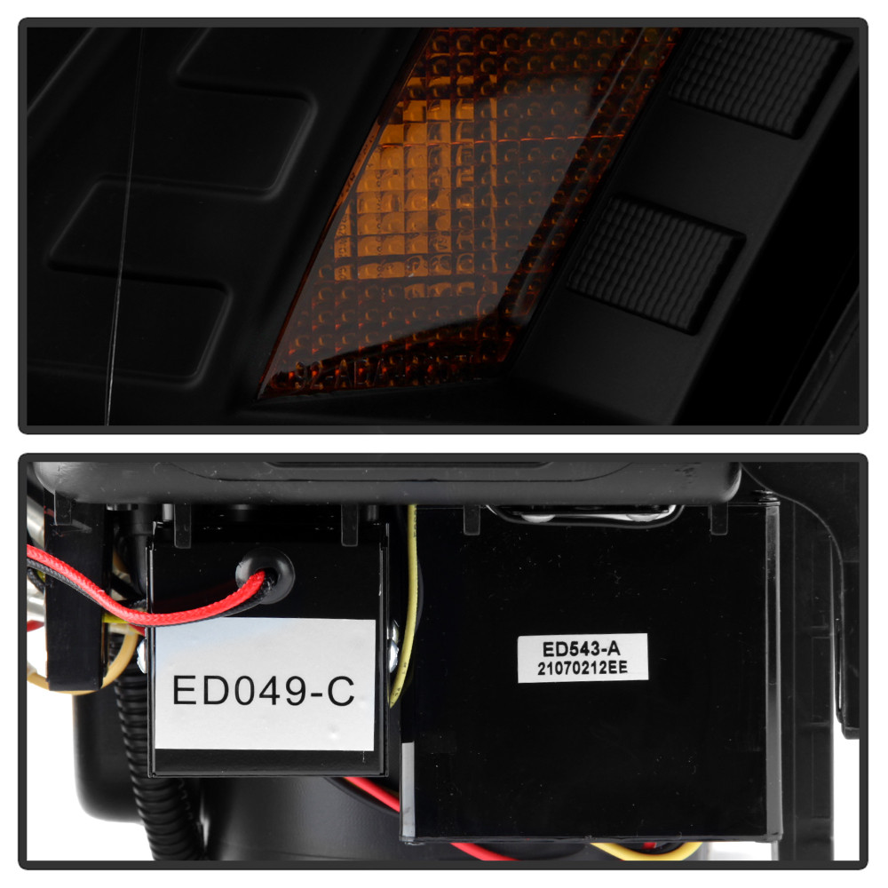 Projector Headlights - Switch Back Sequential LED Turn Signal - Black