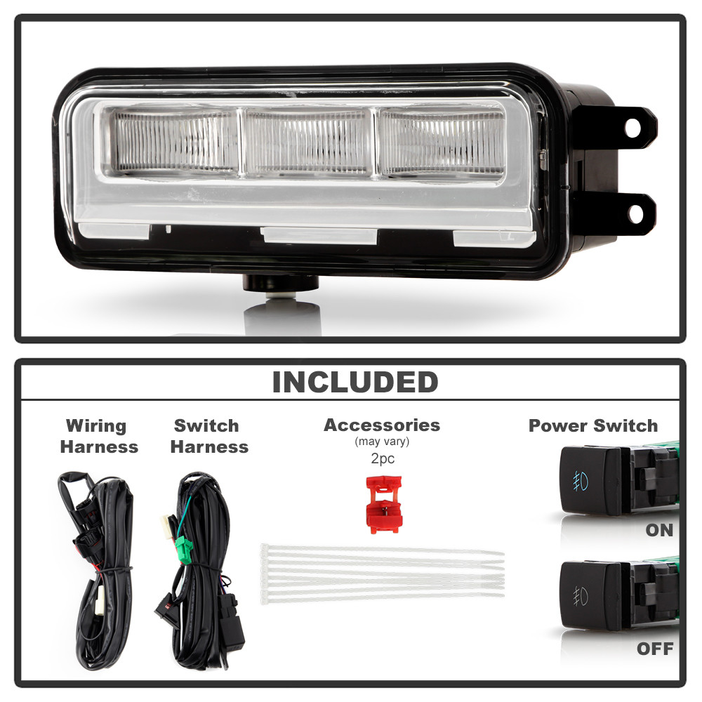 OEM Full LED Fog Lights w/ Switch - Clear