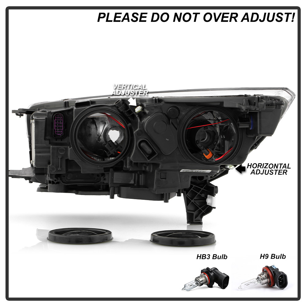 DRL Black Bezel Headlight - OE Black Right