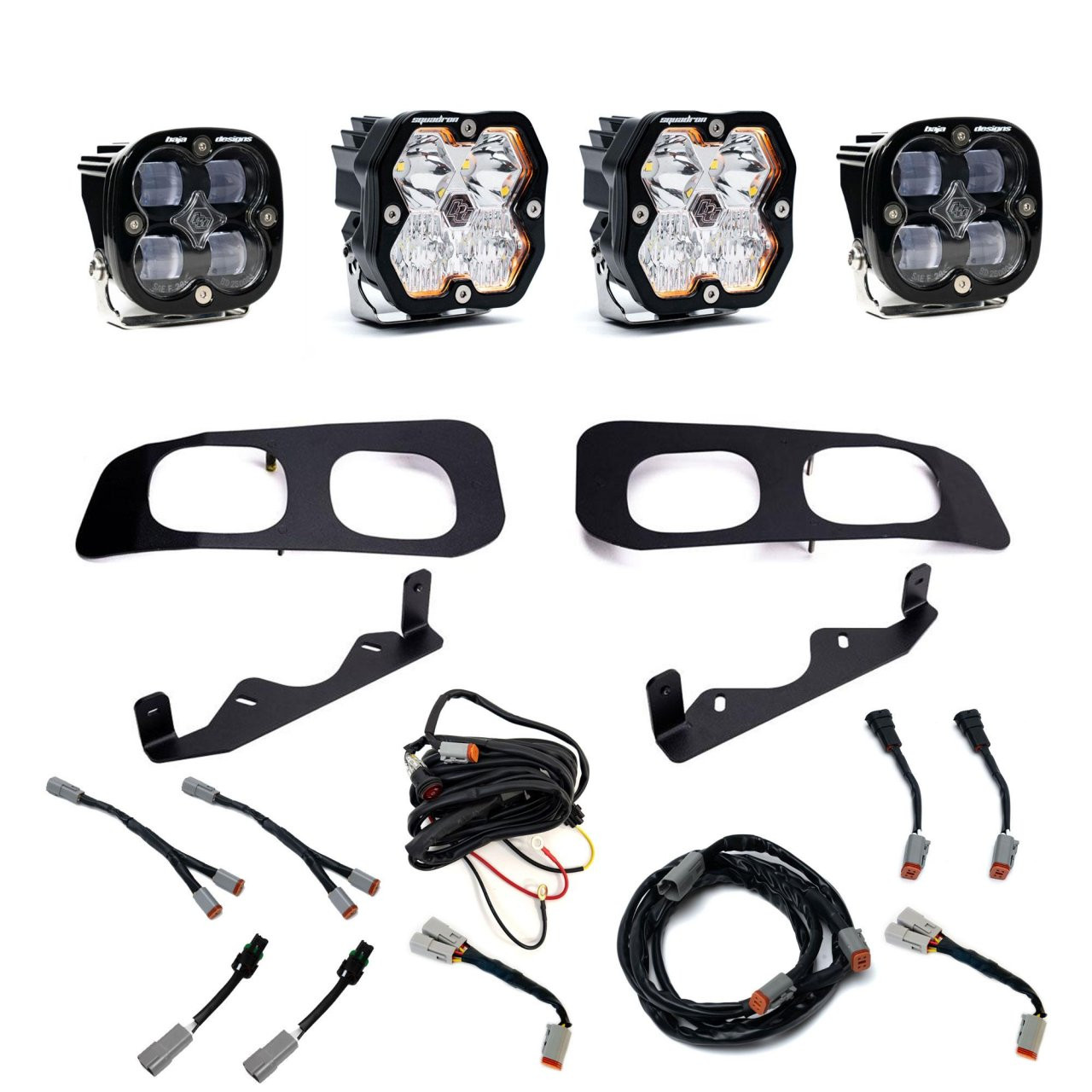 Squadron 2.0 Sport/Squadron SAE Dual Fog Pocket Light Kit - Ford 2023-26 F-250/350 Super Duty (Multi Pattern; Clear; Toggle) — application image