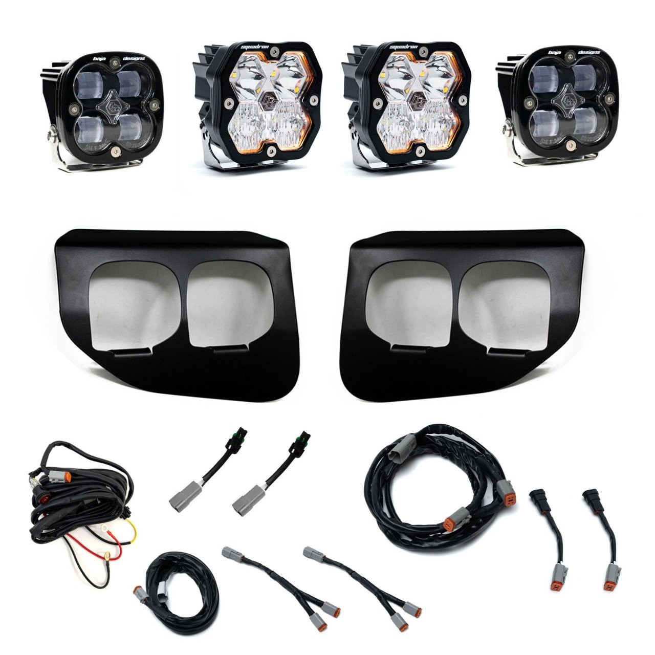 Squadron 2.0 Sport/Squadron SAE Dual Fog Pocket Light Kit - Ford 2020-22 F-250/350 Super Duty (Multi Pattern; Clear; Toggle) — application image