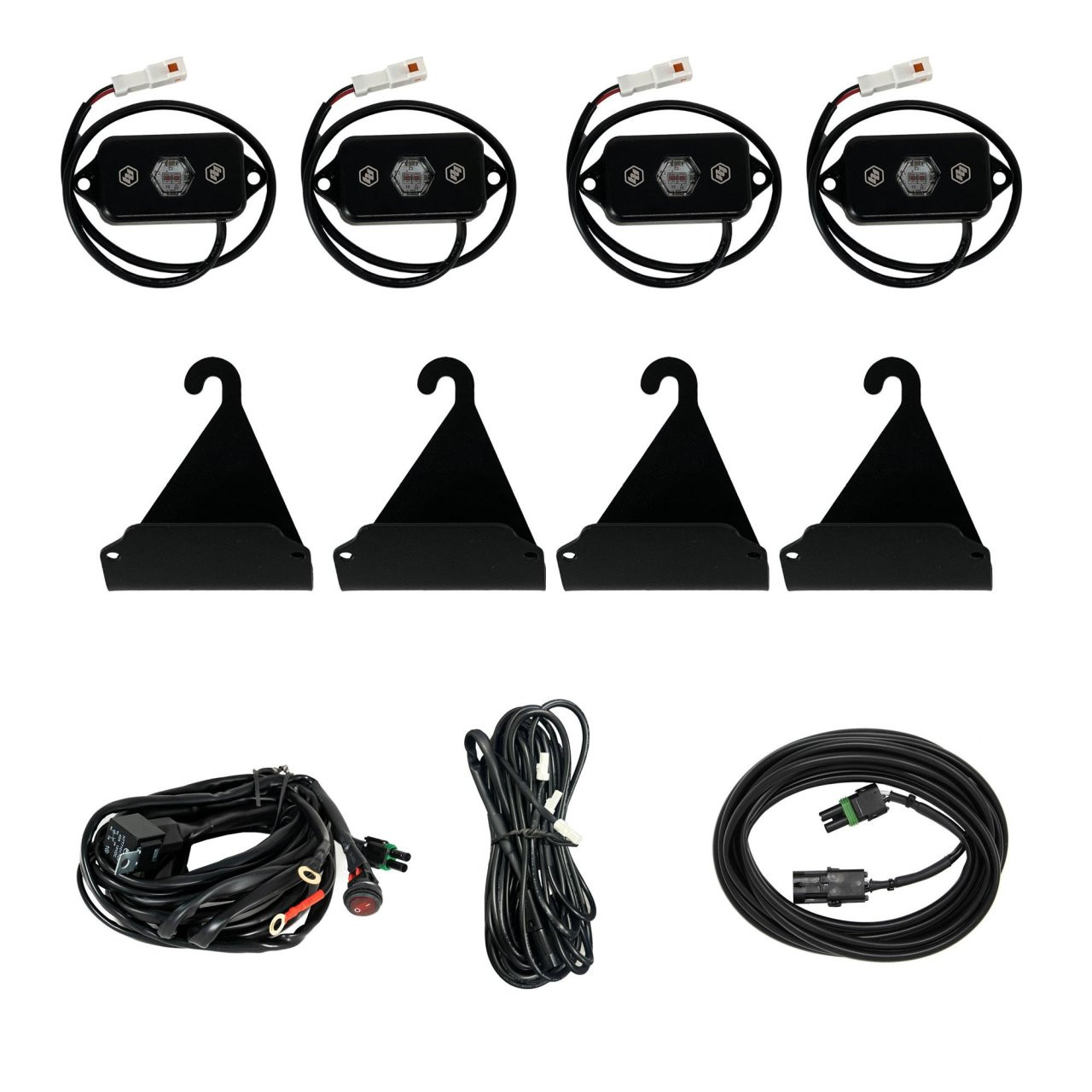 Toyota Bed Rail Cargo Light Kit - 2005-24 Toyota Tacoma, 2007-24 Toyota Tundra (Red) — application image