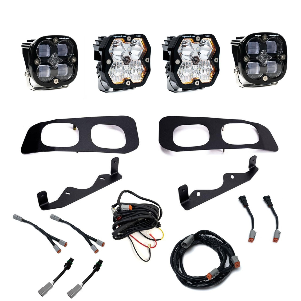 Squadron 2.0 Pro/Squadron SAE Dual Fog Pocket Light Kit - Ford 2023-26 F-250/350 Super Duty (Multi Pattern; Clear; Toggle) — primary image