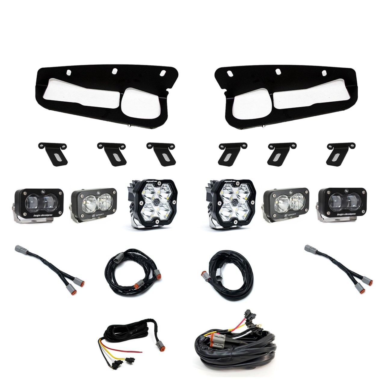 Squadron 2.0 Sport/S2 Sport/S2 SAE "Sportman" Fog Pocket Light Kit - Ford 2021-26 Bronco; 2022-24 Bronco Raptor; Note: w/ Steel Bumper (Multi Pattern/SAE Fog; Clear; Upfitter) — application image