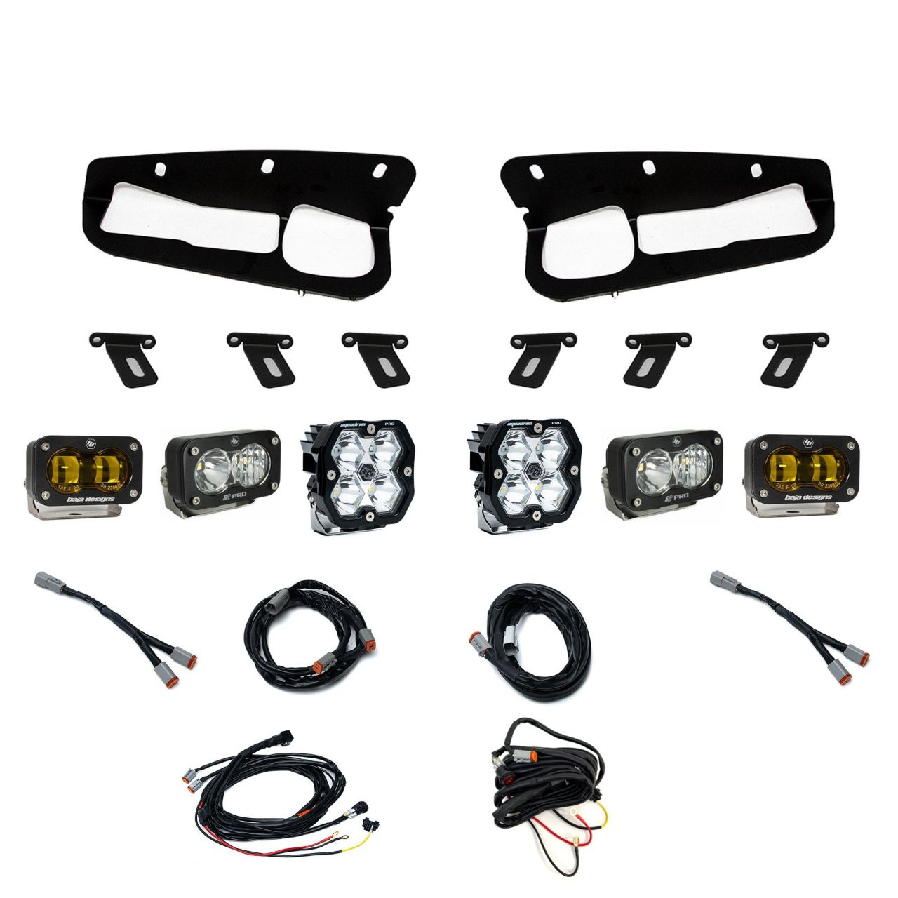 Squadron 2.0 Pro/S2 Pro/S2 SAE "Pro" Fog Pocket Light Kit - Ford 2021-26 Bronco; 2022-24 Bronco Raptor; Note: w/ Steel Bumper (Multi Pattern/SAE; Baja Amber; Toggle) — application image