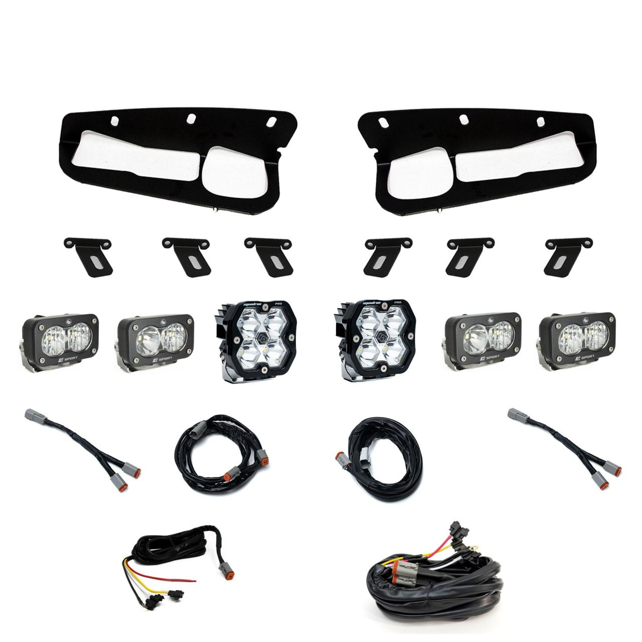 Squadron 2.0 Pro/Dual S2 Sport Fog Pocket Light Kit - Ford 2021-26 Bronco; 2022-24 Bronco Raptor; Note: w/ Steel Bumper (Multi Pattern; Clear; Upfitter) — application image