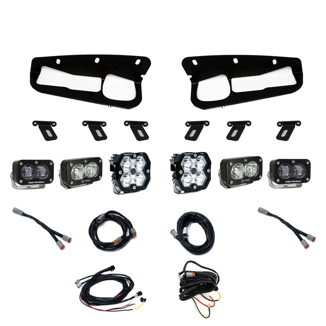 Squadron 2.0 Pro/S2 Pro/S2 SAE "Pro" Fog Pocket Light Kit - Ford 2021-26 Bronco; 2022-24 Bronco Raptor; Note: w/ Steel Bumper (Multi Pattern/SAE Fog; Clear; Toggle) — primary image