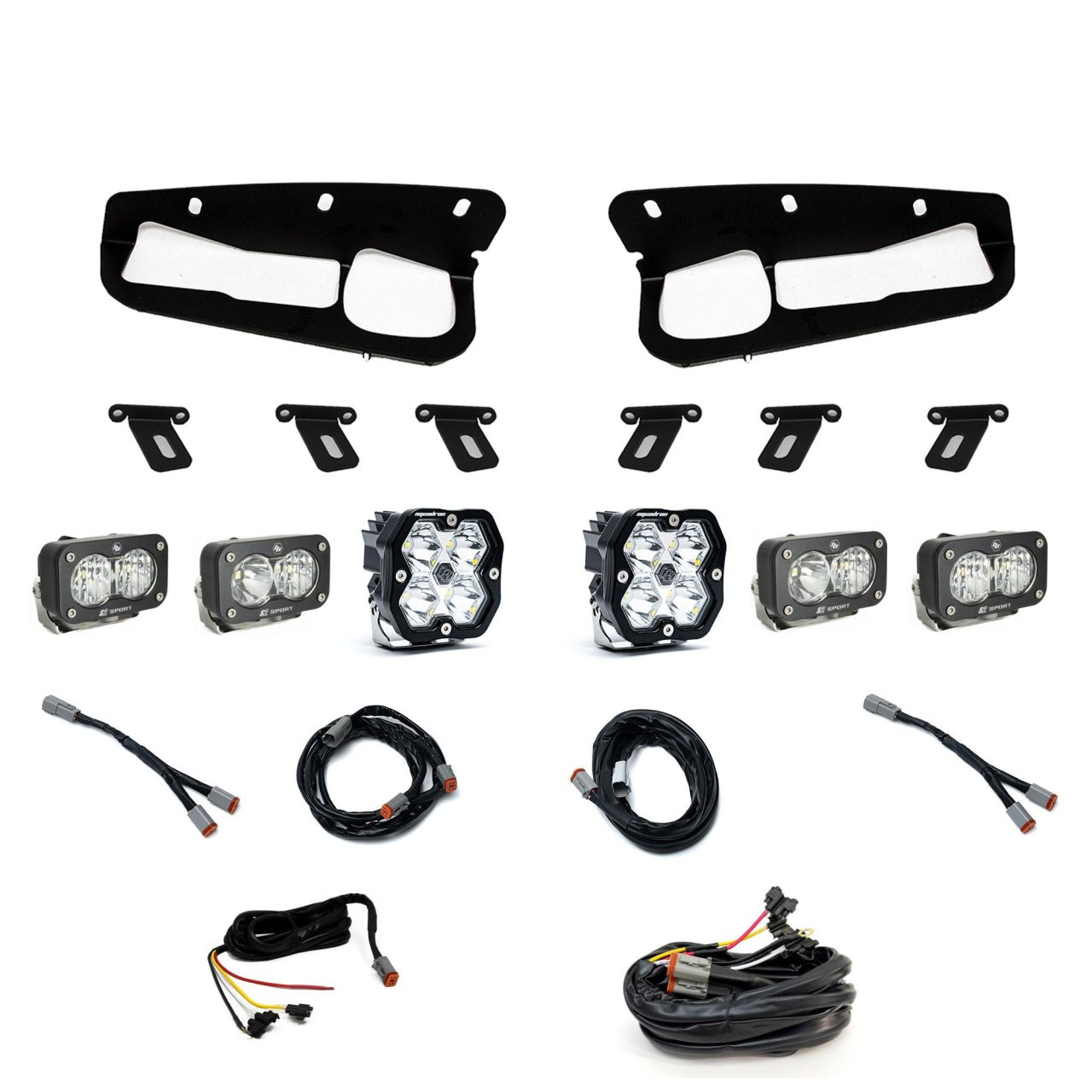Squadron 2.0 Sport/Dual S2 Sport "Sportmen" Fog Pocket Light Kit - Ford 2021-26 Bronco; 2022-24 Bronco Raptor; Note: w/ Steel Bumper (Multi Pattern; Clear; Upfitter) — application image