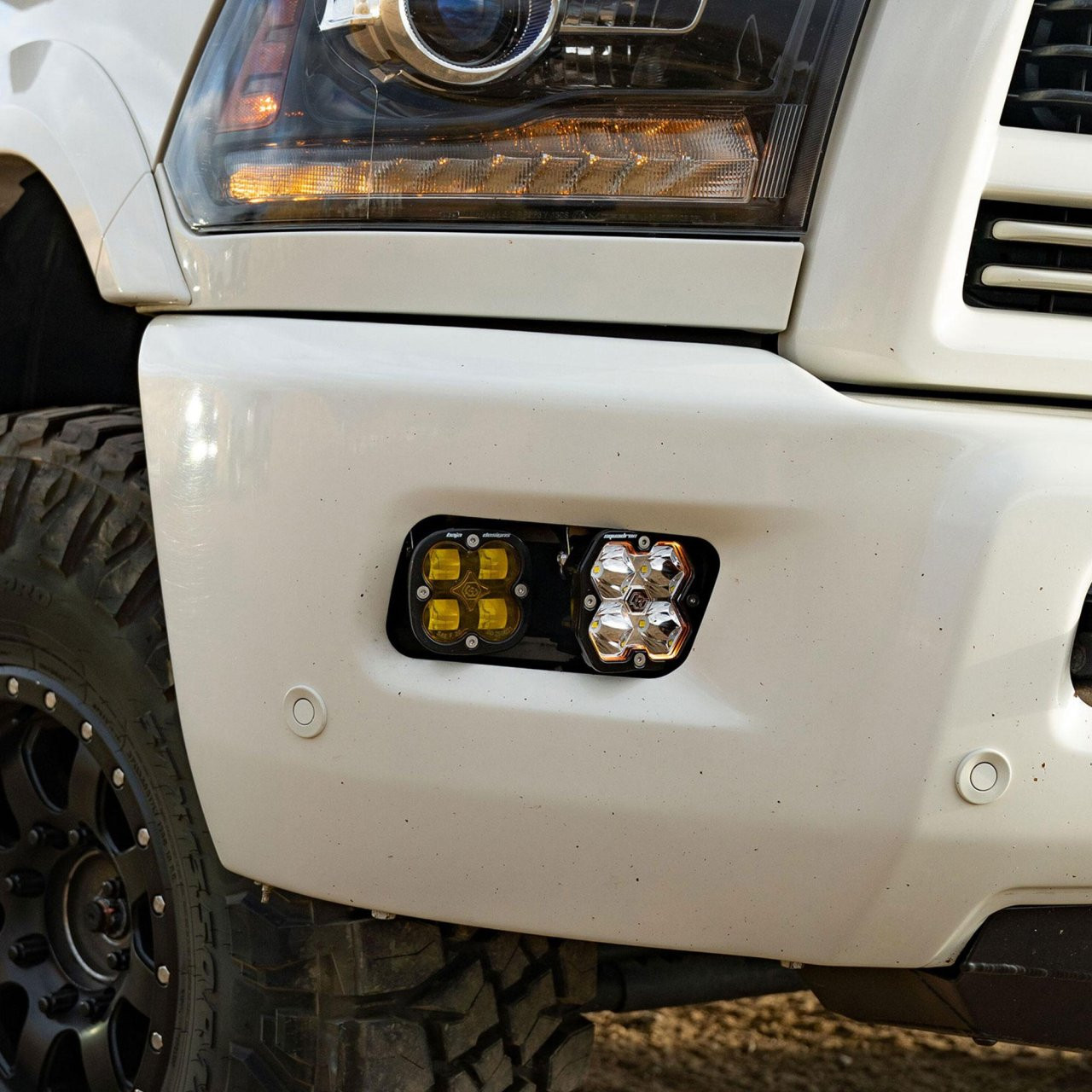 Squadron 2.0 Sport/Squadron SAE Dual Fog Pocket Light Kit - RAM 2009-12 1500; 2010-18 2500/3500 (Spot; Baja Amber) — application image