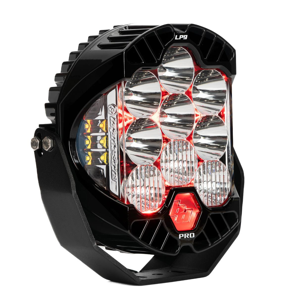 LP9 Pro LED Auxiliary Light Pod (Light Pattern: Driving/Combo; Color: Clear; Backlight: Red) — primary image