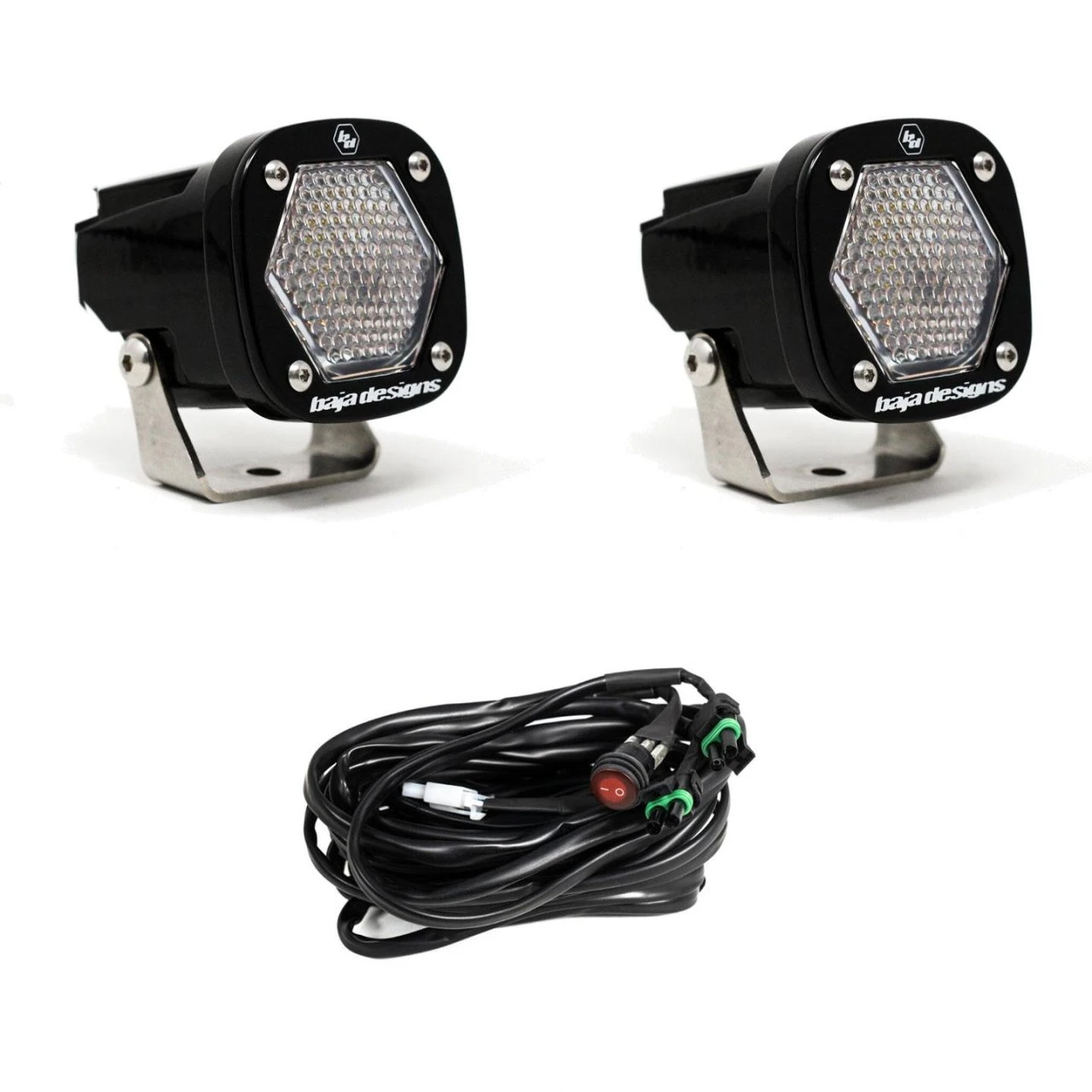 S1 Black LED Light Pod Pair (Work/Scene; Clear) — primary image