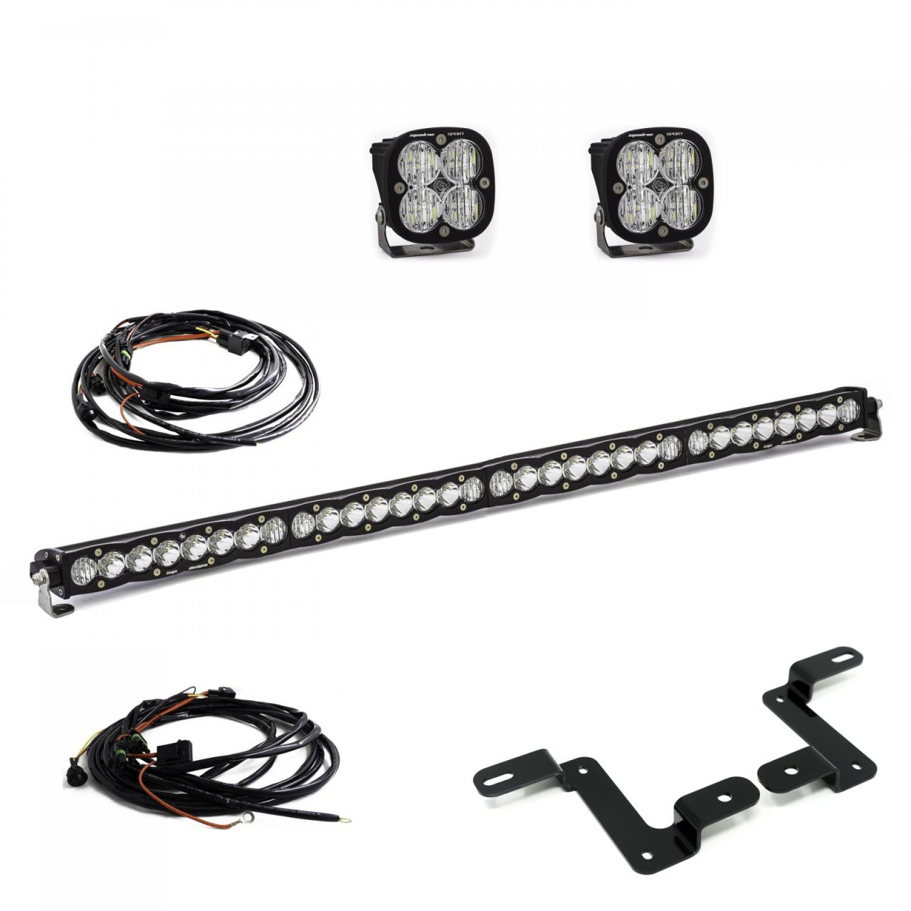 Squadron Sport /S8 40 Inch A-Pillar/Cowl Mount Kit - '20-26 Gladiator / '18-26 Wrangler JL (Multi-Pattern; Clear) — primary image