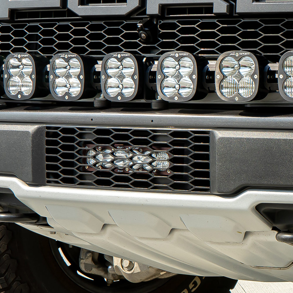 OnX6+ 10 Inch Grille Lower Kit - '17-20 F-150 Raptor (Driving/Combo; Clear) — application image