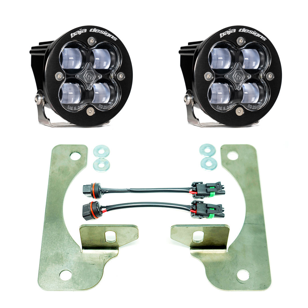 Squadron-R SAE Fog Pocket Kit - '20-26 Gladiator / '18-26 Wrangler JL; w/ OE Rubicon Bumper (SAE Fog; Clear) — primary image
