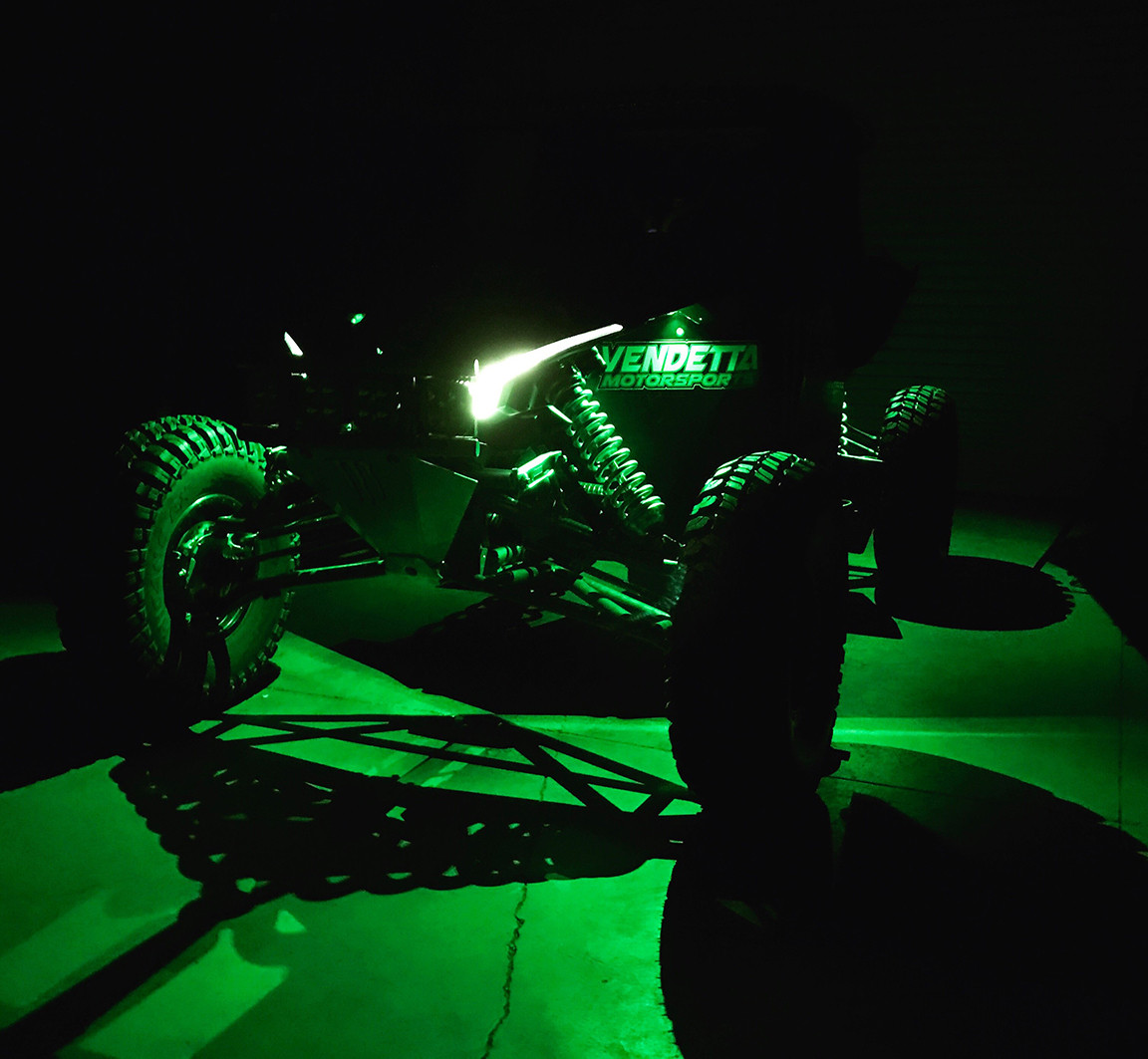LED Dome Light with Switch (Green) — installed view