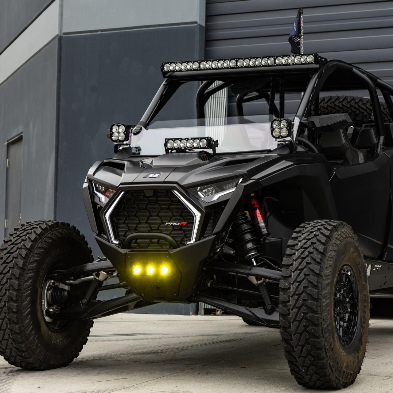 OnX6+ 10" Light Bar Hood Mount Kit - Polaris 2025 RZR Pro-R; Pro-S; Pro-XP, Clear — application image