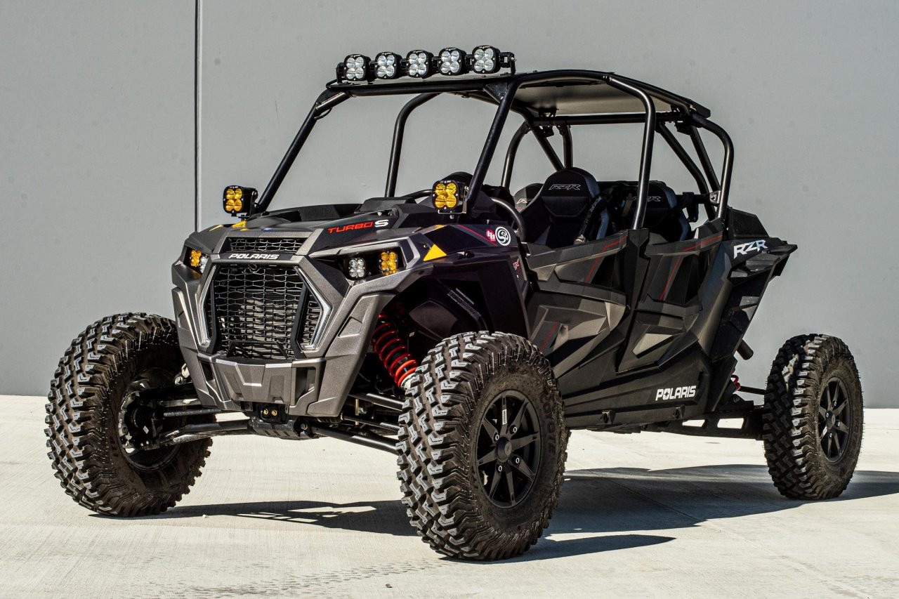 XL Sport Linkable Sport Roof Mount Kit - '18-21 RZR Turbo S (Multi-Pattern, Clear) — installed view