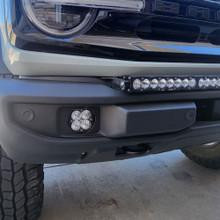 Squadron Pro Fog Pocket Kit - '19-23 Ranger; '21-25 Bronco w/ OE Plastic Bumper (Wide Cornering; Clear) — application image