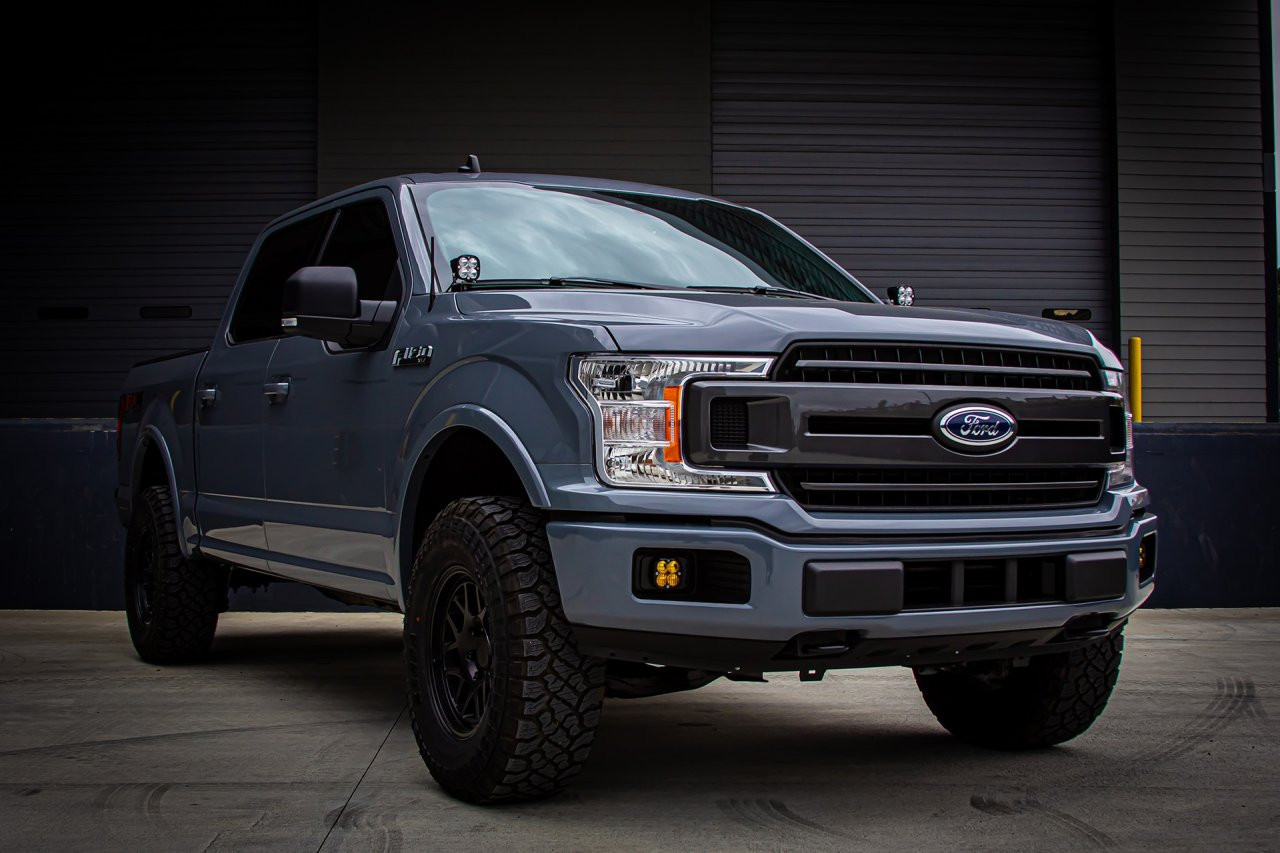 Squadron Sport A-Pillar Kit - '17-21 F-150 Raptor (High Speed Sport; Clear) — installed view