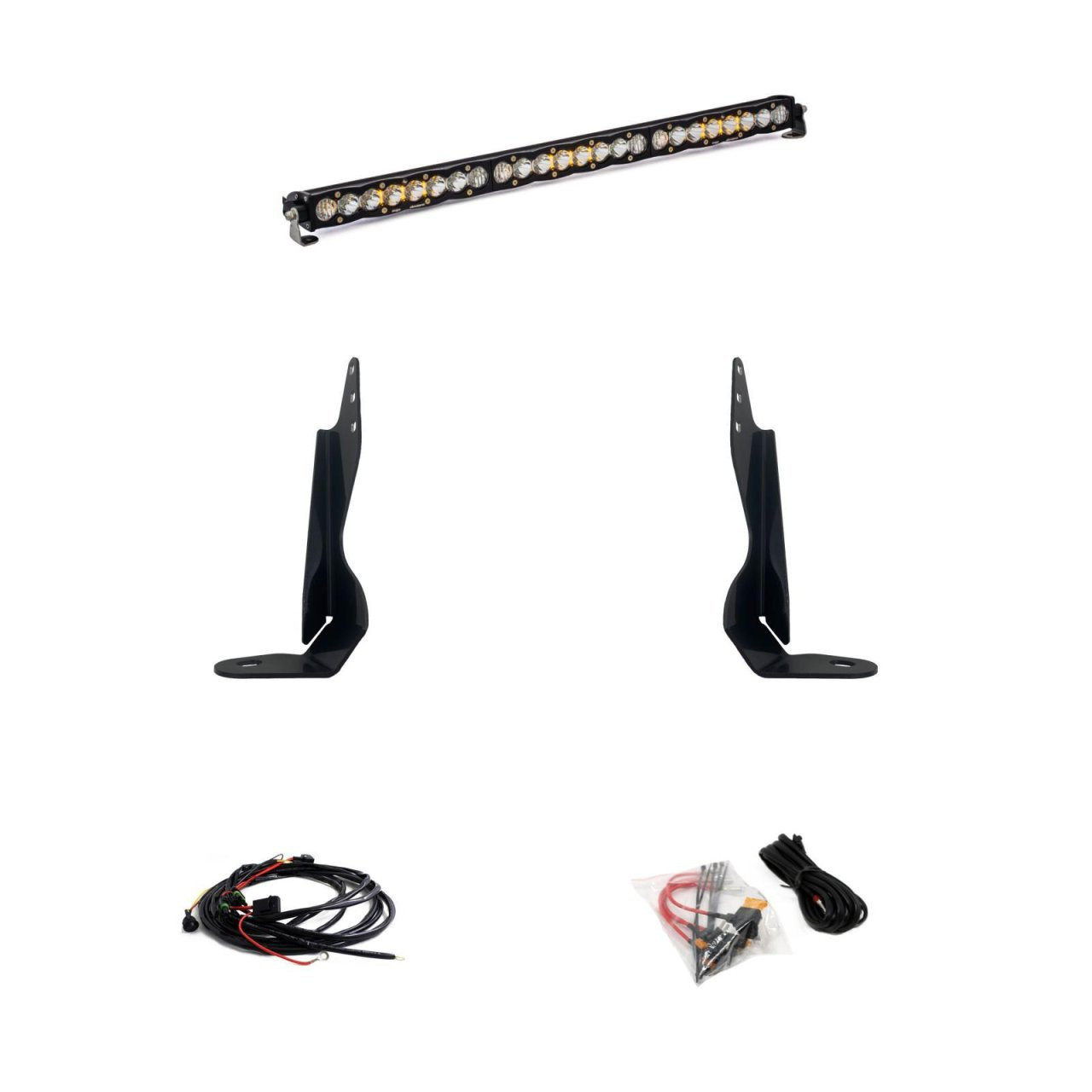 S8 30 Inch Grille Kit - '20-23 Sierra 2500HD/3500HD (Driving/Combo; Clear) — application image