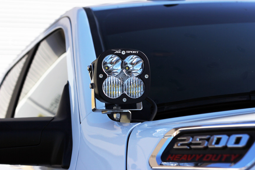 XL Pro A-Pillar Kit - '19-26 2500/3500 (Driving/Combo; Clear) — installed view