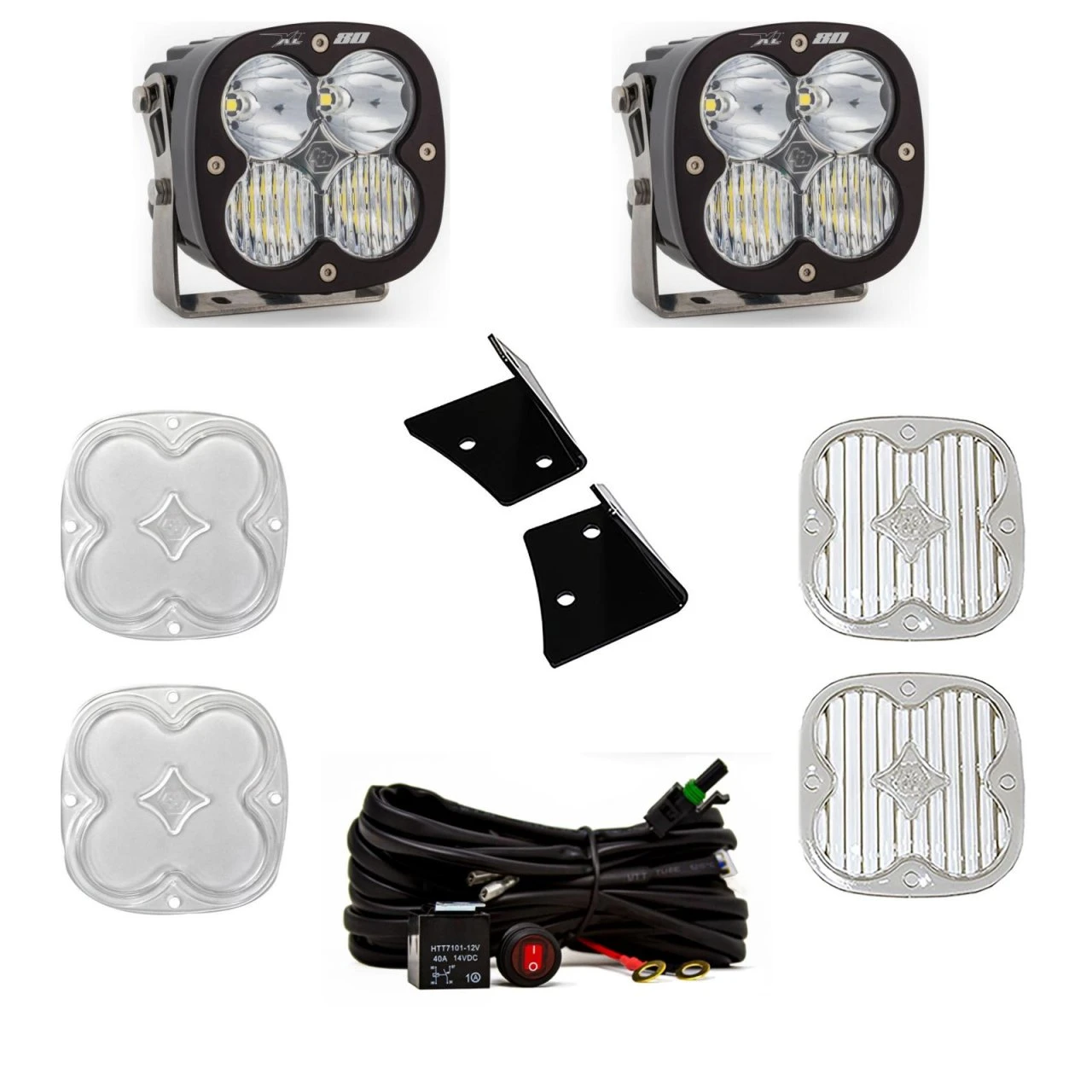 XL80 A-Pillar Kit - '07-18 Wrangler JK (Driving/Combo; Clear) — primary image