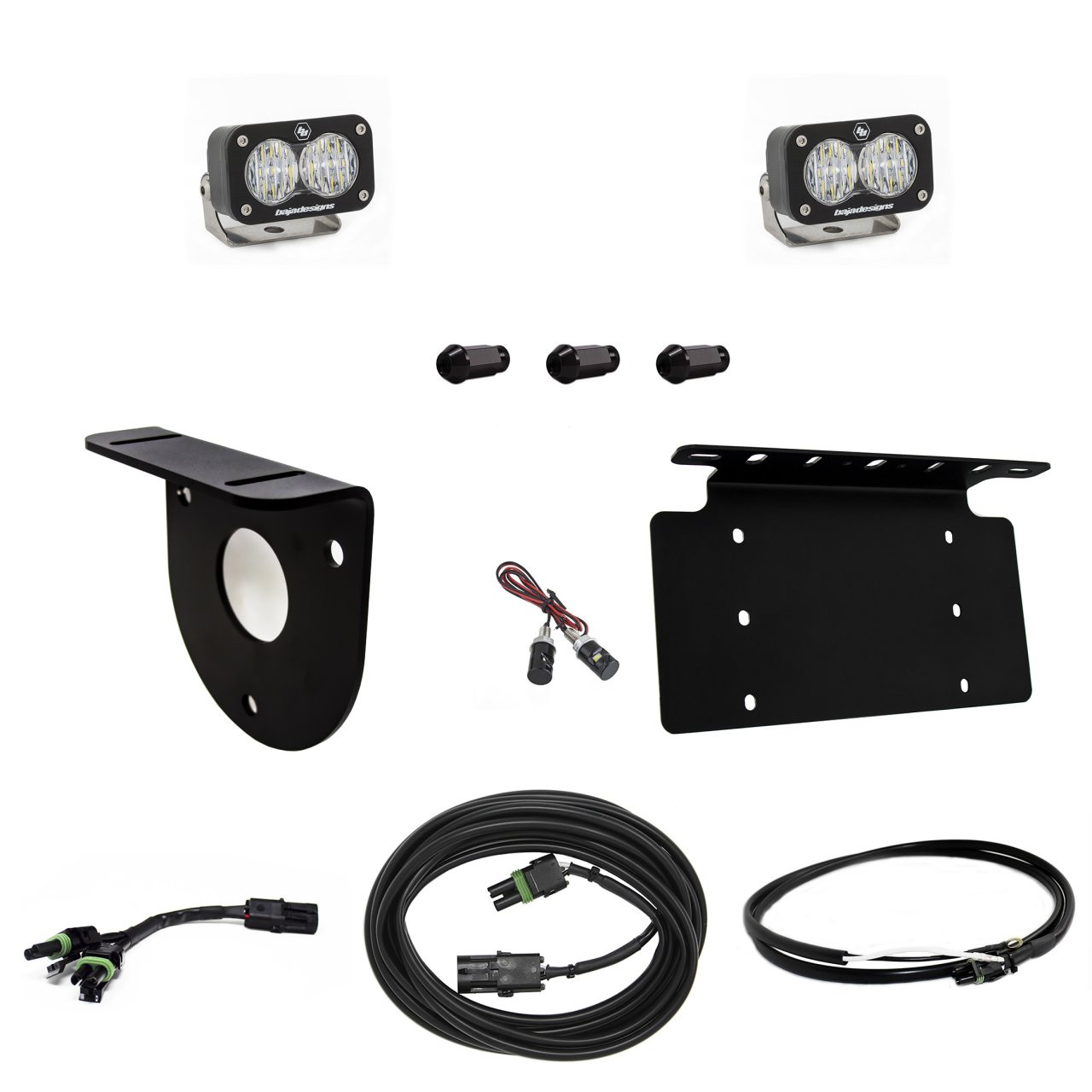 S2 Sport Dual Reverse Kit - '21-26 Bronco (Multi-Pattern; Clear; Upfitter Wiring; License Plate Mount) — primary image