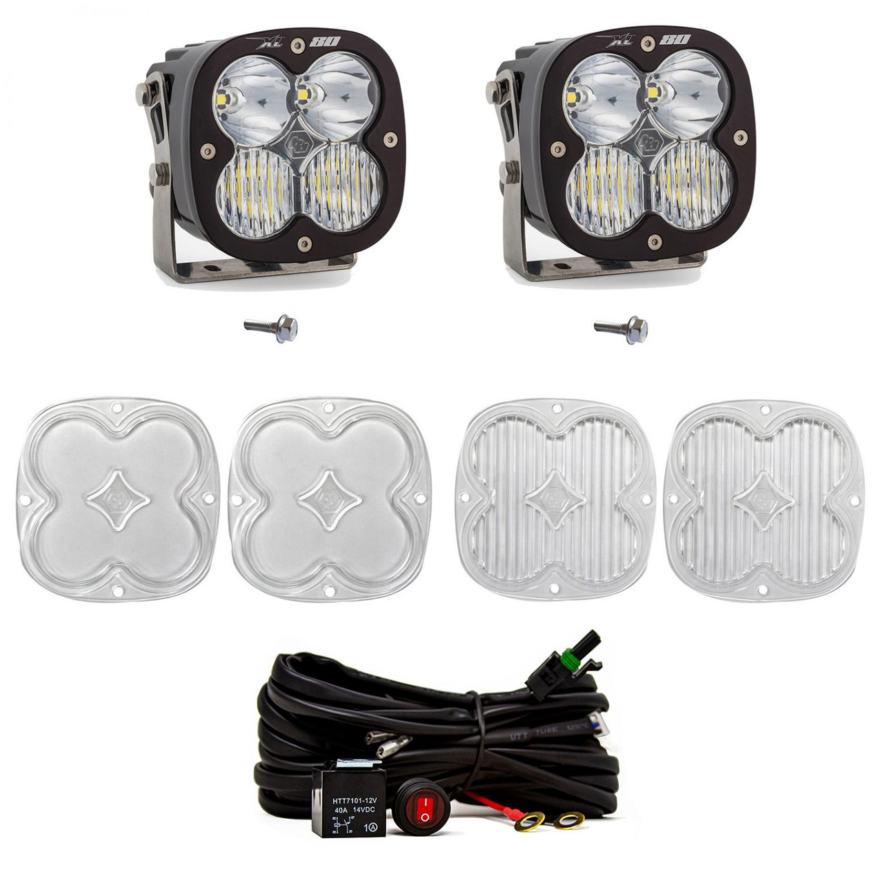 XL80 A-Pillar Kit - '21-26 Bronco; '22-26 Bronco Raptor (Driving/Combo; Clear; Toggle Wiring) — application image
