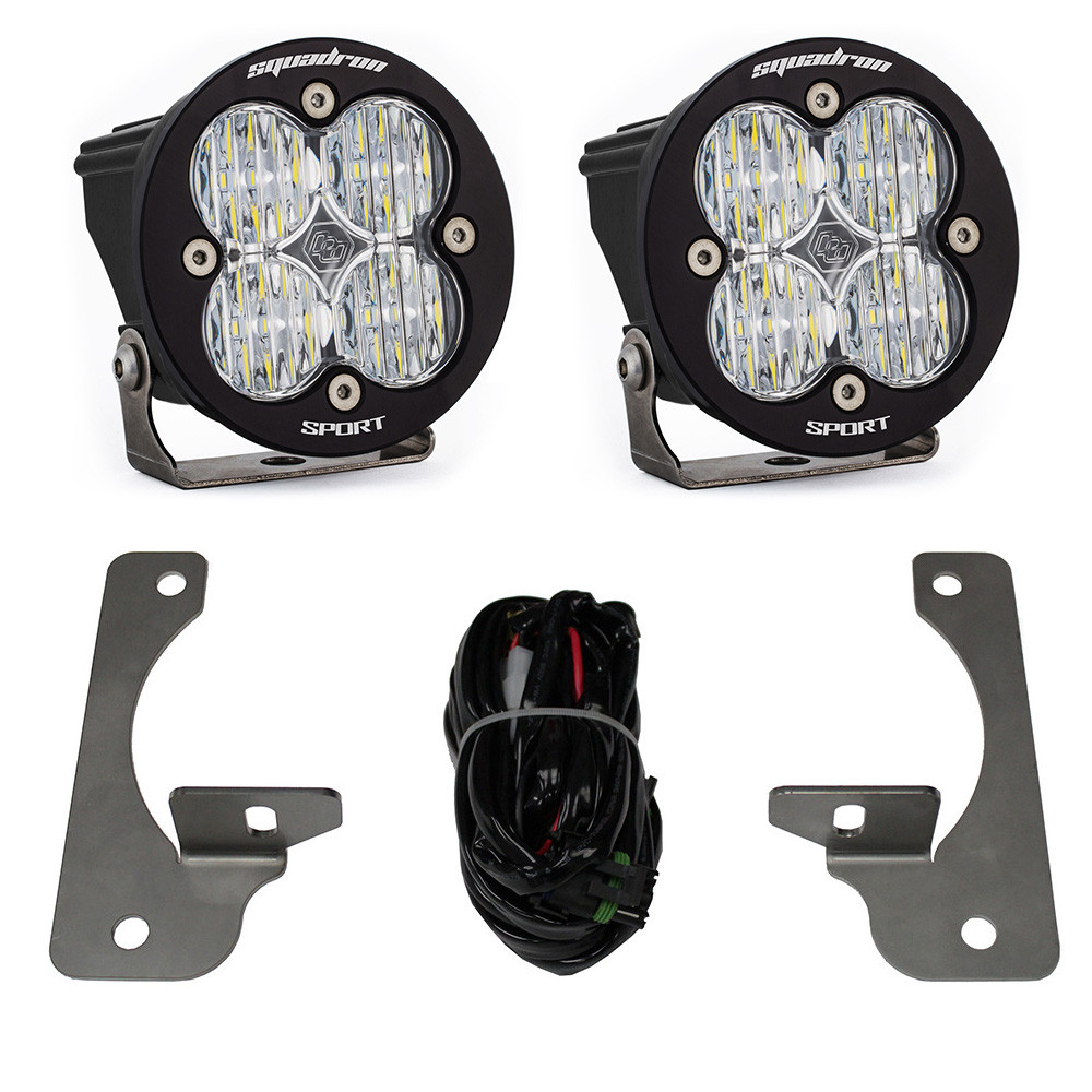 Jeep JK Squadron-R Sport Fog Pocket Light Kit - Jeep 2007-09 Wrangler JK; NOTE: w/ Premium OE Bumper (Clear) — application image