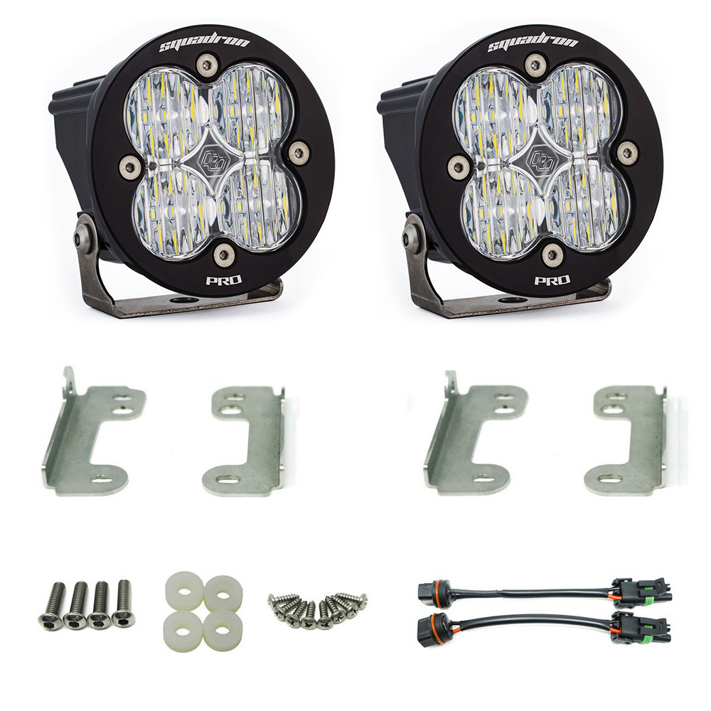 Jeep JK Squadron-R Pro Fog Pocket Light Kit - Jeep 2007-09 Wrangler JK; NOTE: w/ Standard OE Bumper (Clear) — primary image