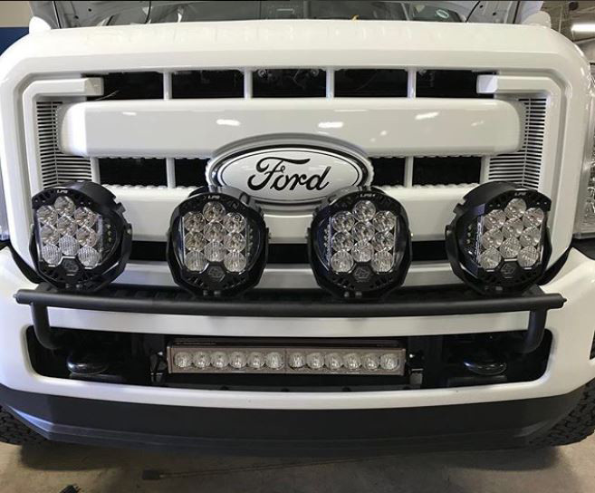 OnX6+ 20 Inch Bumper Light Kit - '11-16 F-250/350 Super Duty (Driving/Combo; Clear) — installed view