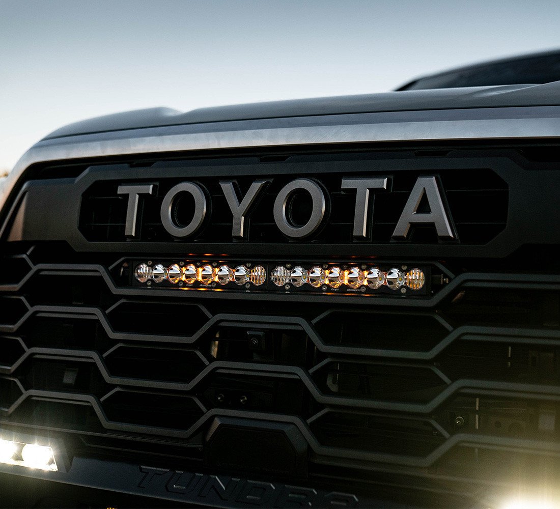 S8 20 Inch Grille Kit - '22-26 Tundra, '23-26 Sequoia; w/ TRD Grill (Driving/Combo; Baja Amber) — installed view