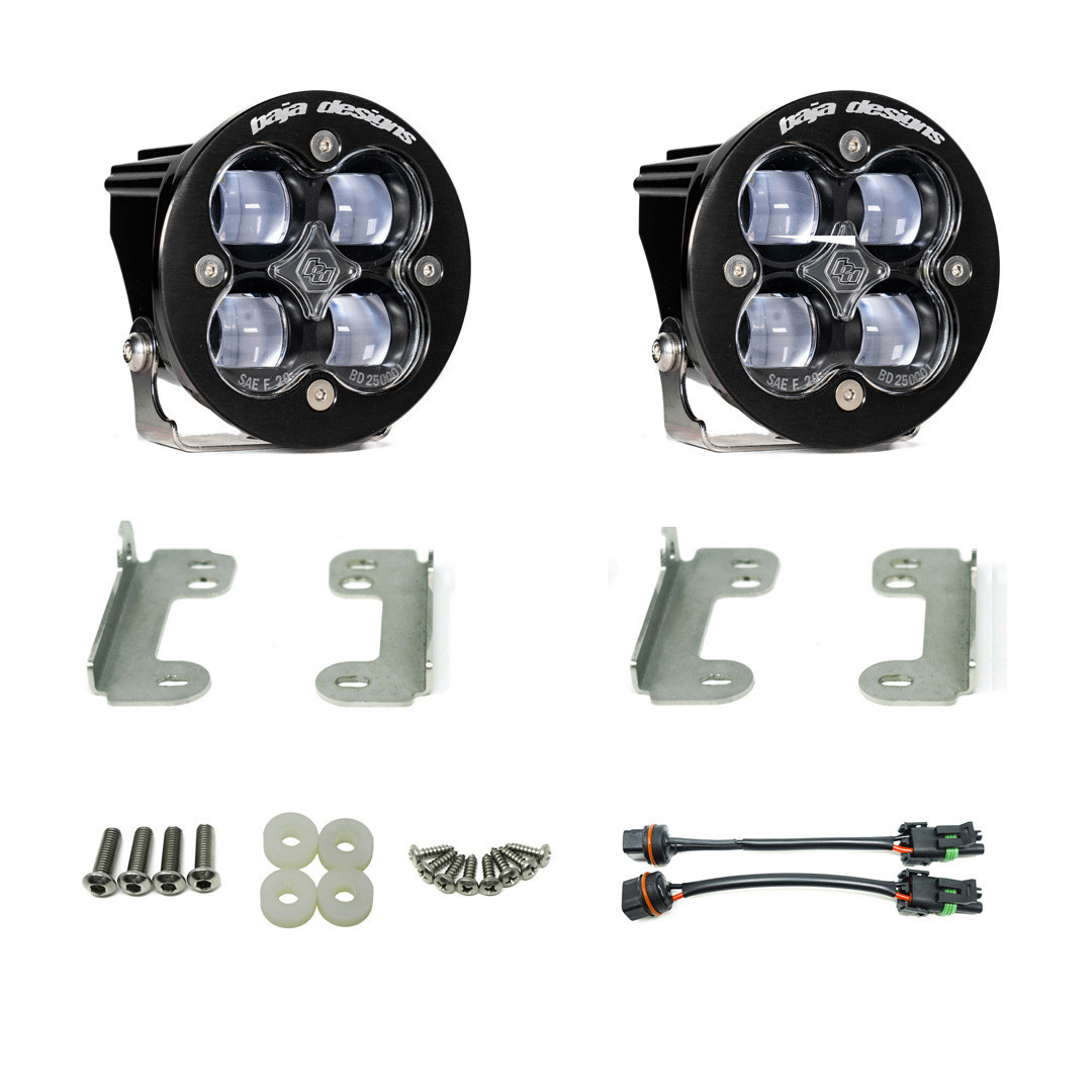 Jeep JK Squadron-R SAE Fog Pocket Light Kit - Jeep 2007-09 Wrangler JK; NOTE: w/ Standard OE Bumper (Clear) — application image