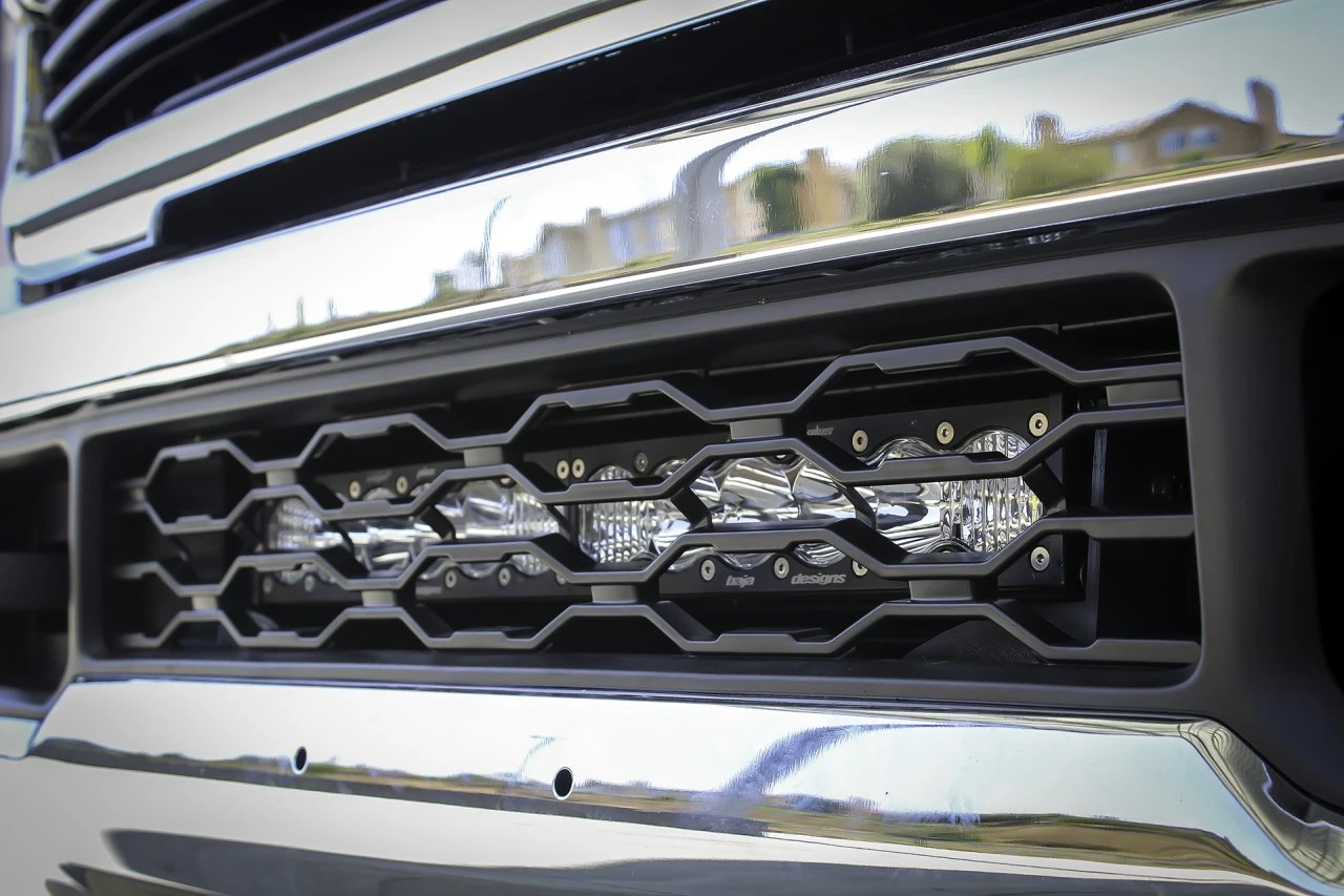S8 30 Inch Grille Lower Kit - '19-26 2500/3500 (Driving/Combo; Clear) — installed view