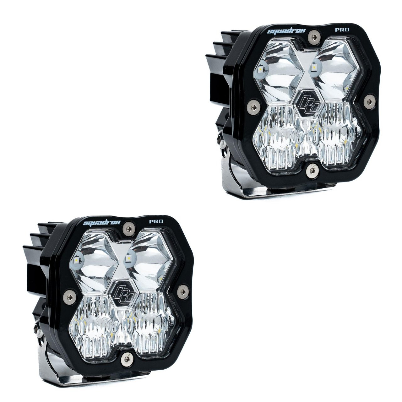 Squadron 2.0 Pro Black LED Auxiliary Light Pod Pair (No Harness) (Driving/Combo; Clear) — primary image