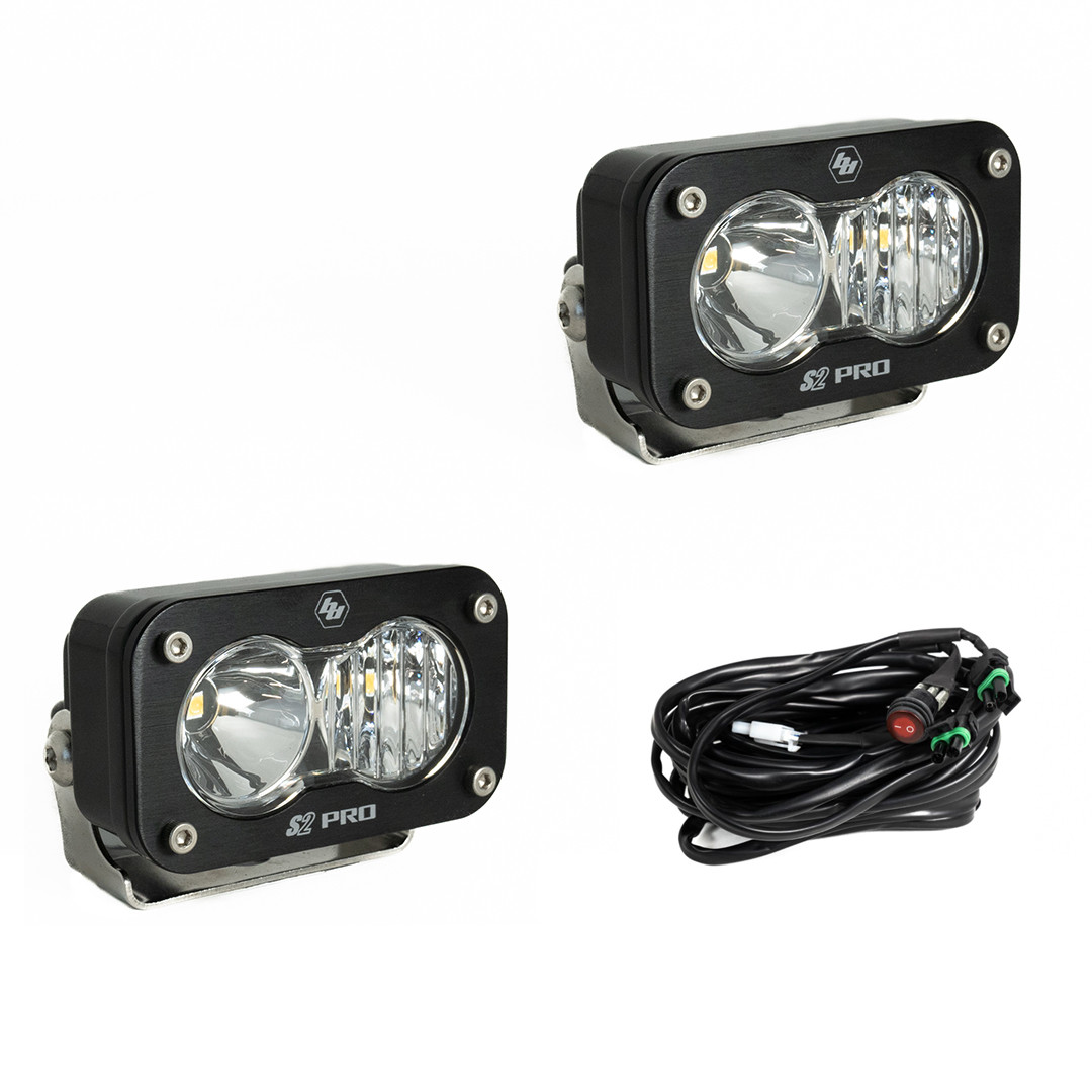 S2 Pro Black LED Light Pod Pair (Driving/Combo; Clear) — application image