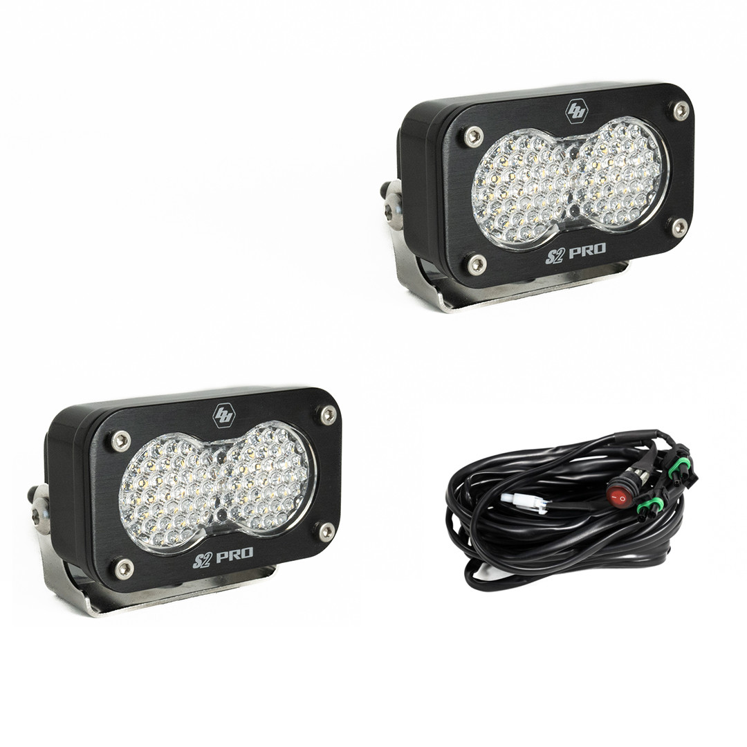 S2 Pro Black LED Light Pod Pair (Work/Scene; Clear) — application image