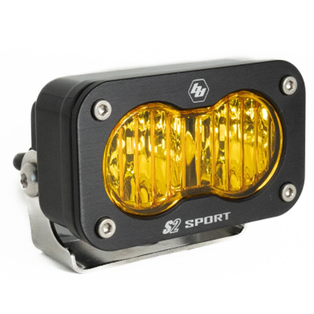 S2 Sport Black LED Light Pod (Wide Cornering; Baja Amber) — primary image