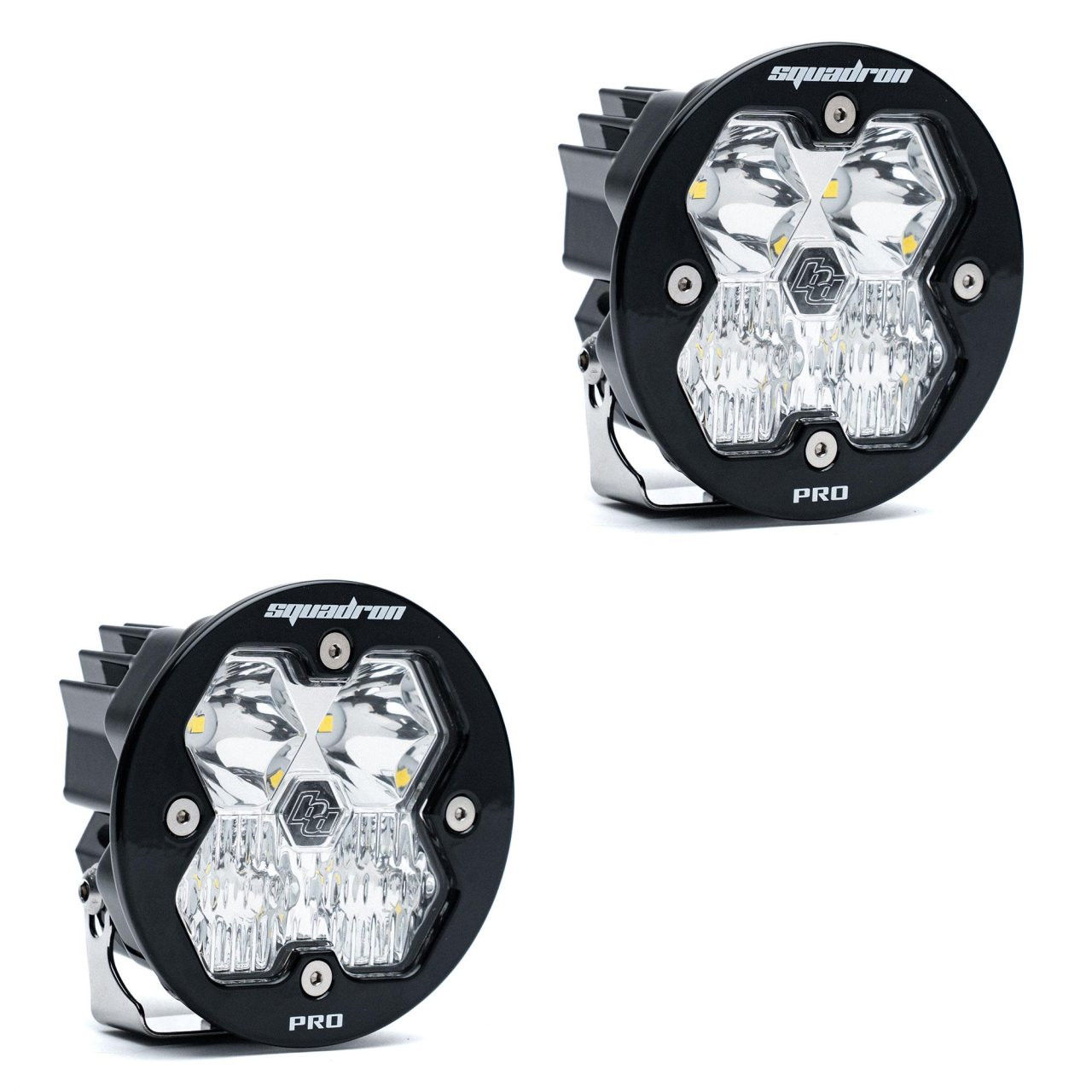 Squadron-R 2.0 Pro Black LED Auxiliary Light Pod Pair (No Harness) (Driving/Combo; Clear) — primary image