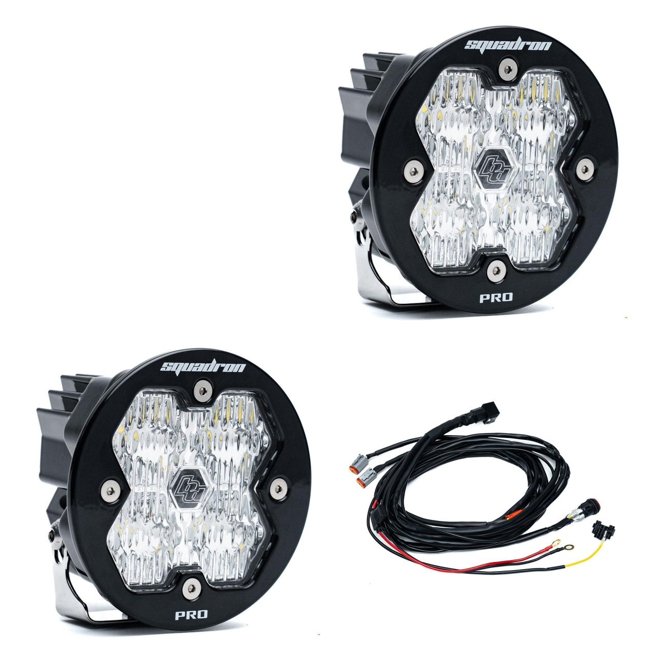 Squadron-R 2.0 Pro Black LED Auxiliary Light Pod Pair (Wide Cornering; Clear) — primary image