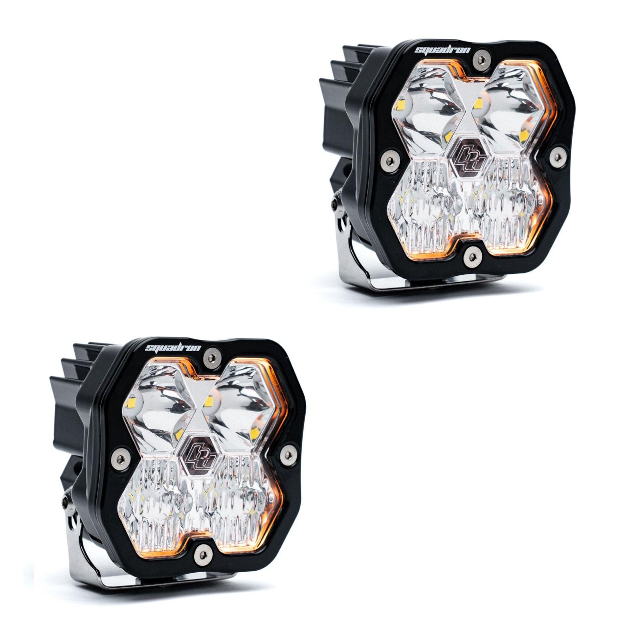 Squadron 2.0 Sport Black LED Auxiliary Light Pod Pair (No Harness) (Driving/Combo; Clear) — primary image